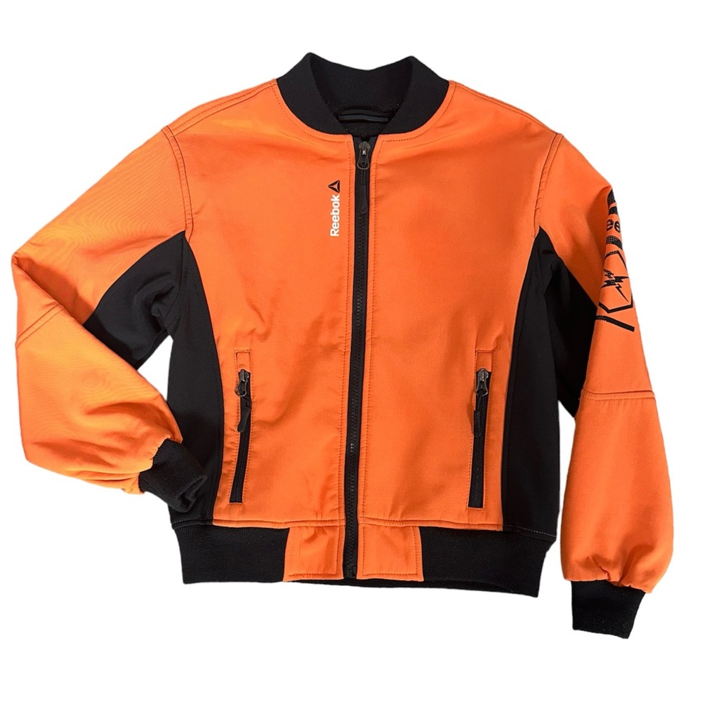 Reebok Orange & Black Fleece Lined Jacket Size 8